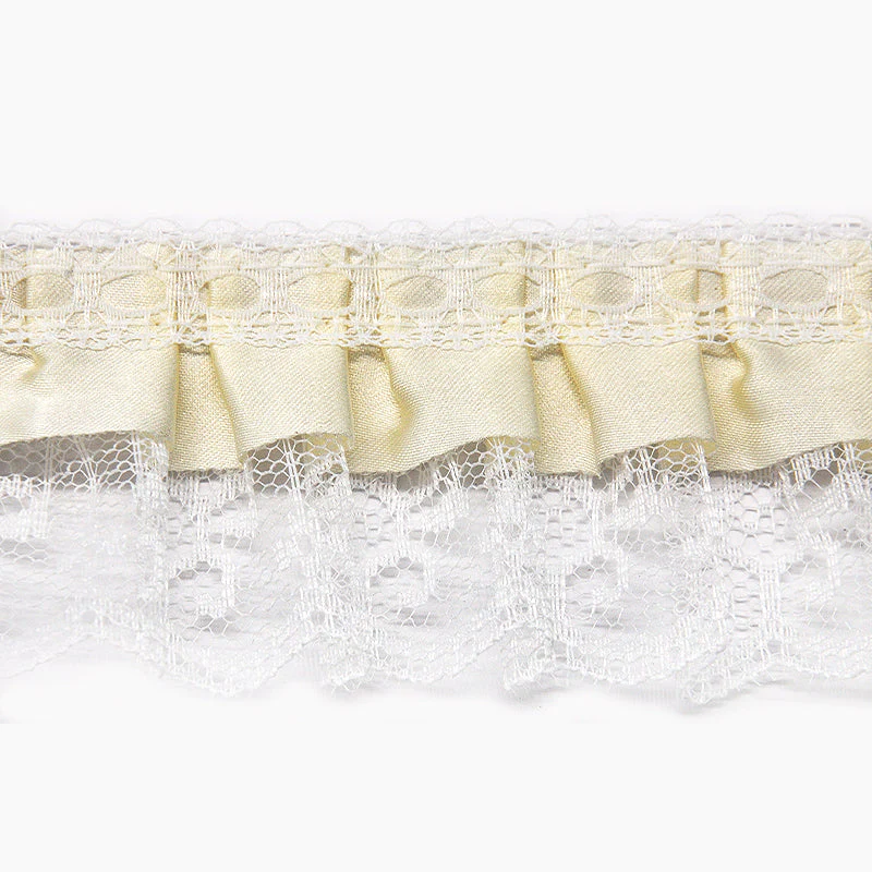 Satin Pleated Ruffle Lace Trim, 2-inch X 5 Yards - For Sewing, Lingerie, Costumes & Crafts - Image 14