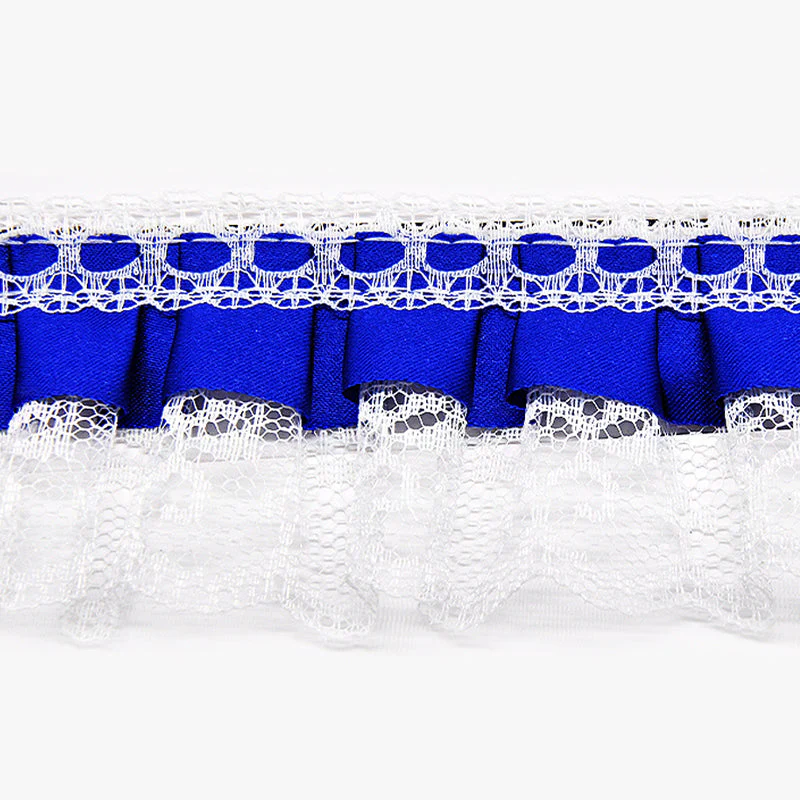 Satin Pleated Ruffle Lace Trim, 2-inch X 5 Yards - For Sewing, Lingerie, Costumes & Crafts - Image 2