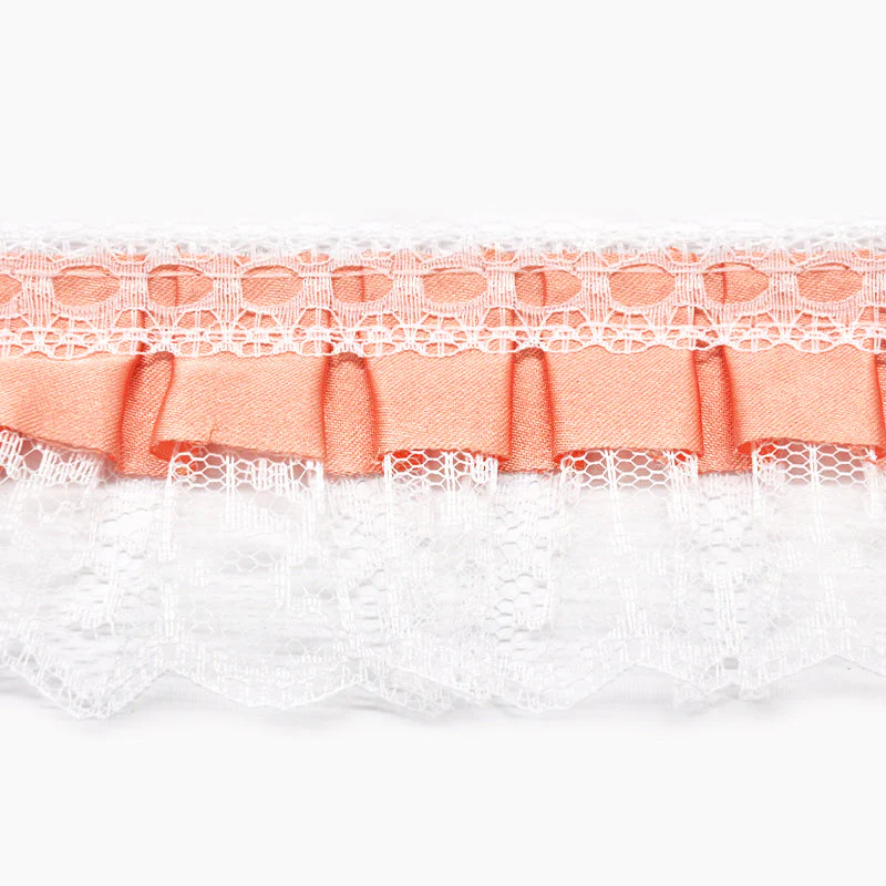 Satin Pleated Ruffle Lace Trim, 2-inch X 5 Yards - For Sewing, Lingerie, Costumes & Crafts - Image 3