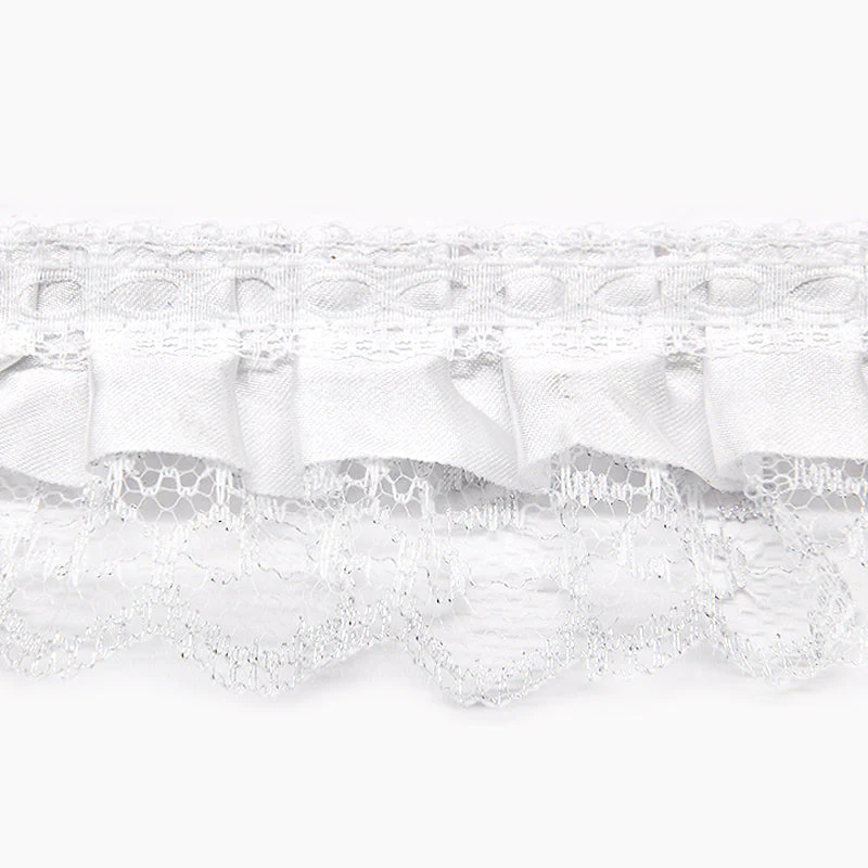 Satin Pleated Ruffle Lace Trim, 2-inch X 5 Yards - For Sewing, Lingerie, Costumes & Crafts - Image 4