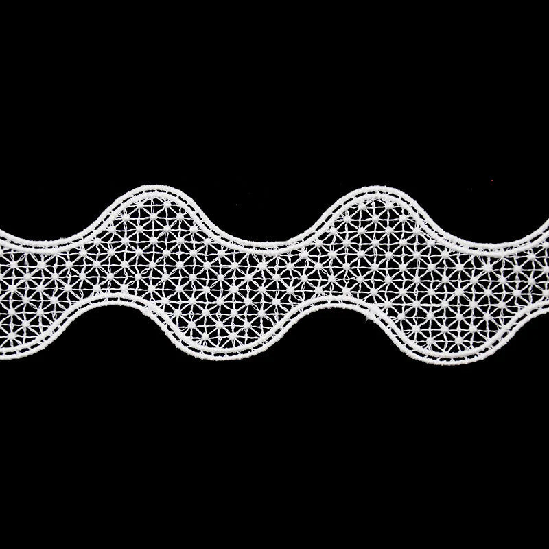 Scalloped Venise Lace Trim, 2-inch X 5 Yards – Floral Starburst Openwork Border - Image 2