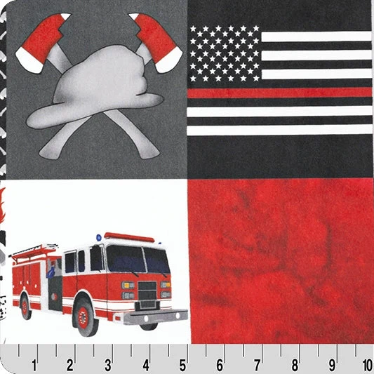 Digital Cuddle Scarlet Firefighter 58" - 60" Fabric per yard - Image 2