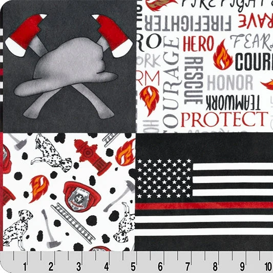 Digital Cuddle Scarlet Firefighter 58" - 60" Fabric per yard - Image 4