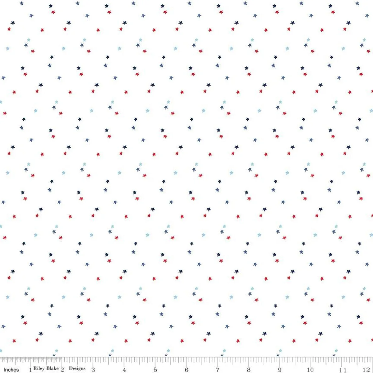 Seasonal Basic Stars White 44"/45" Cotton Fabric Per Yard