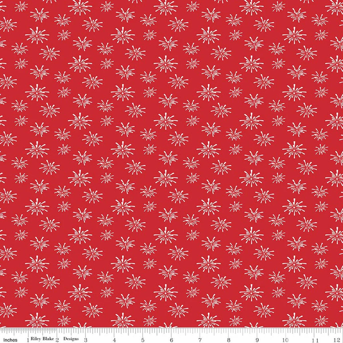 Seasonal Basics Fireworks Red 44"/45" Cotton Fabric Per Yard