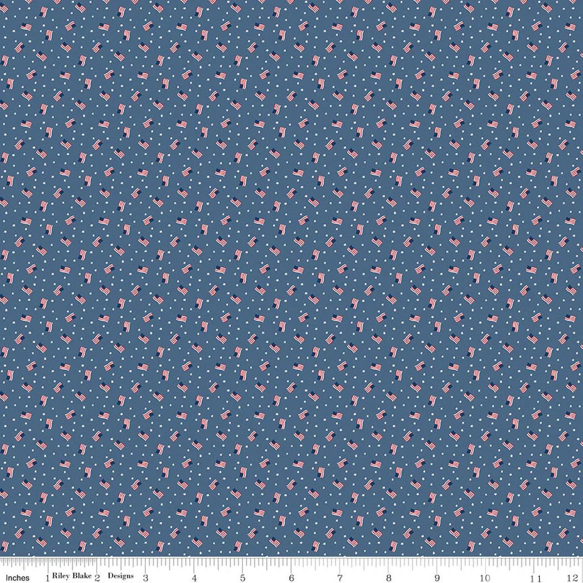 Seasonal Basics Grand Ol' Flag Denim 44"/45" Cotton Fabric Per Yard