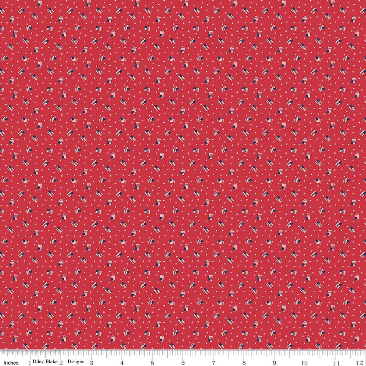 Seasonal Basics Grand Ol' Flag Red 44"/45" Cotton Fabric Per Yard