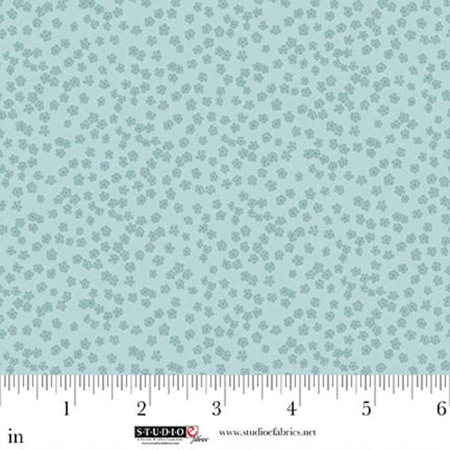 Serene Blue Ditsie Layla 44"/45" Cotton Fabric per Yard