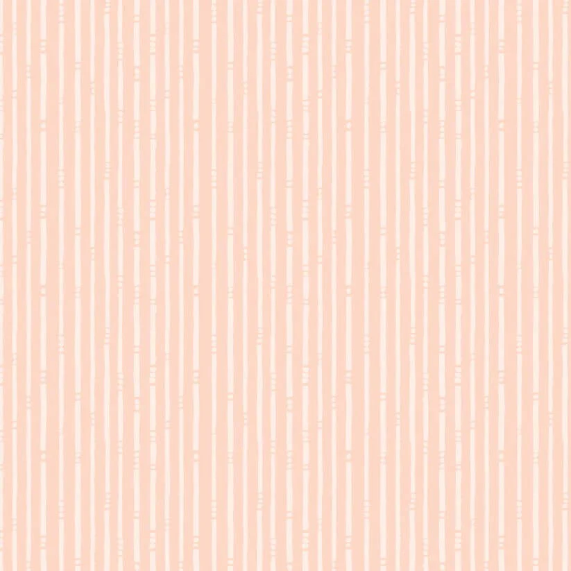 Serenity Blooms - Stripes - Peach 44" / 45" Fabric Per Yard