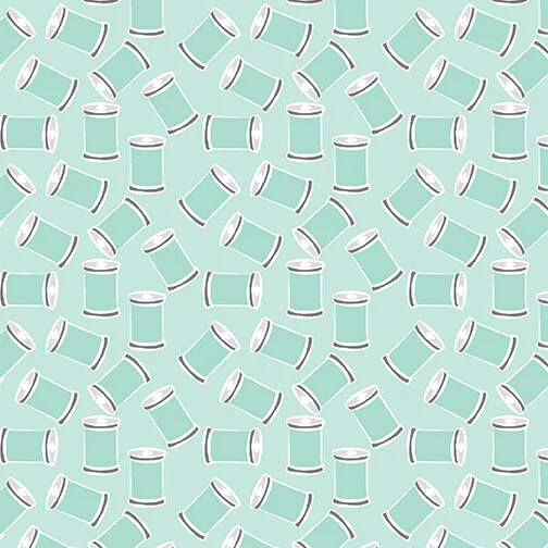 Sew Bloom - Stitch with Love - Light Turquoise 44" / 45" Fabric Per Yard