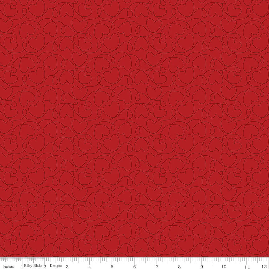 Sew in Love - Tonal - Red 44"/45" Fabric Per Yard