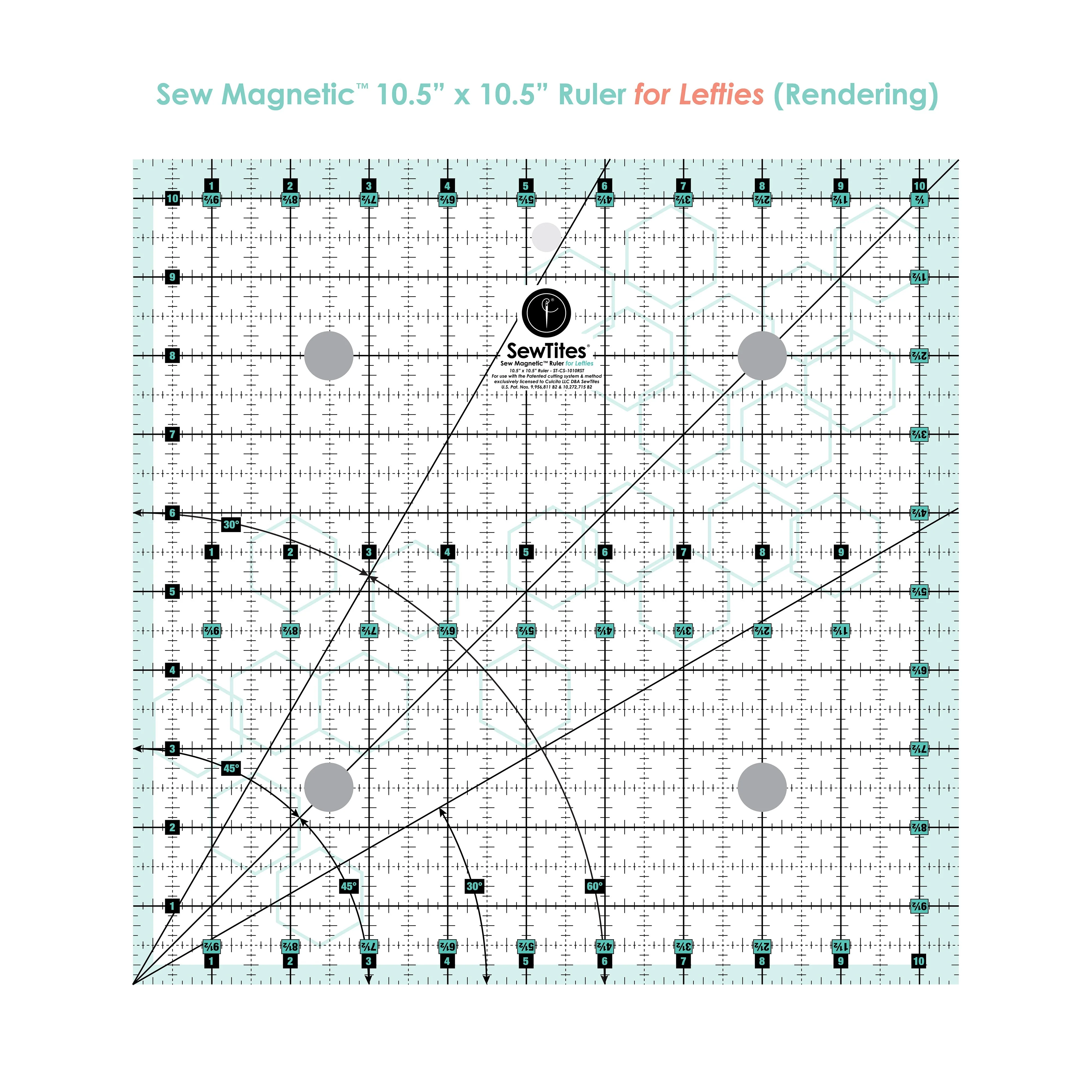 Sew Magnetic 10.5" x 10.5" Ruler - Image 2
