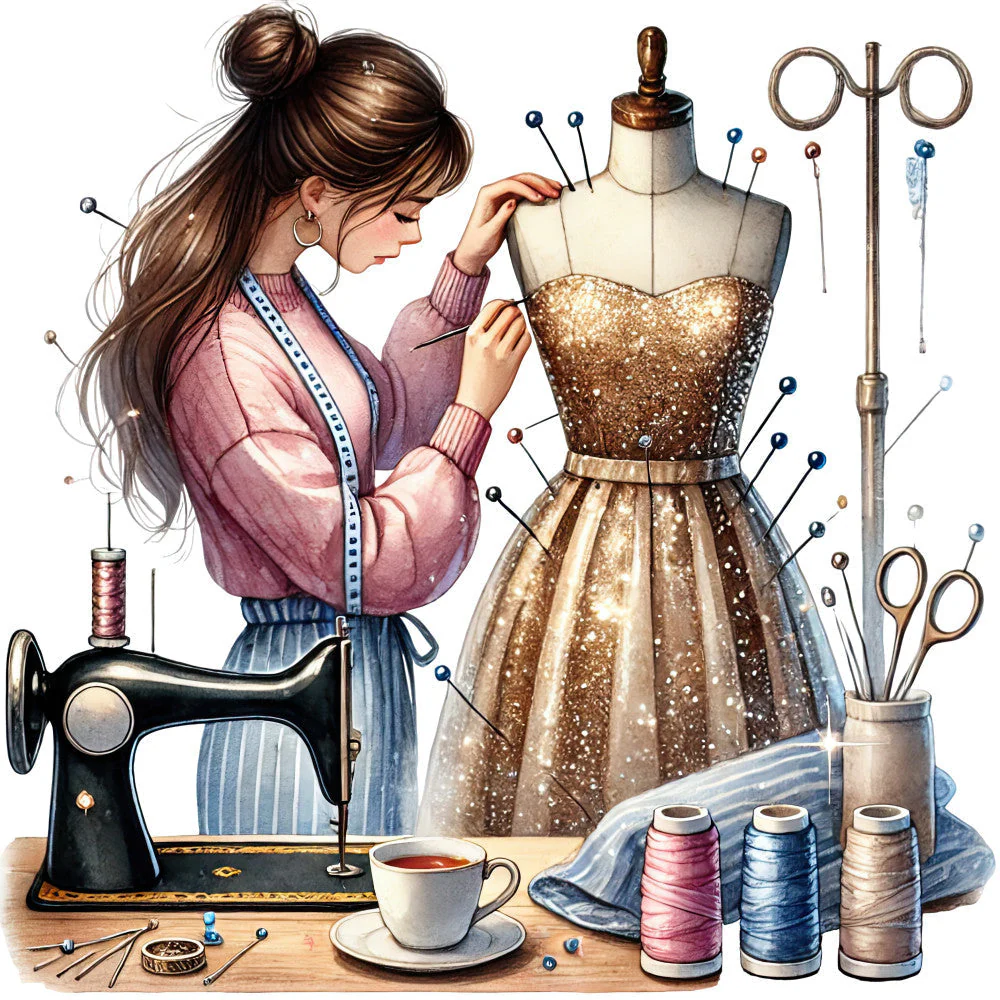 Sewing Scenes Fabric Panel 12