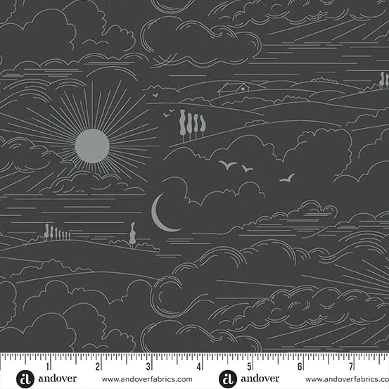 Shadow Alison Glass Dwell Gray Wideback Cotton Fabric Per Yard