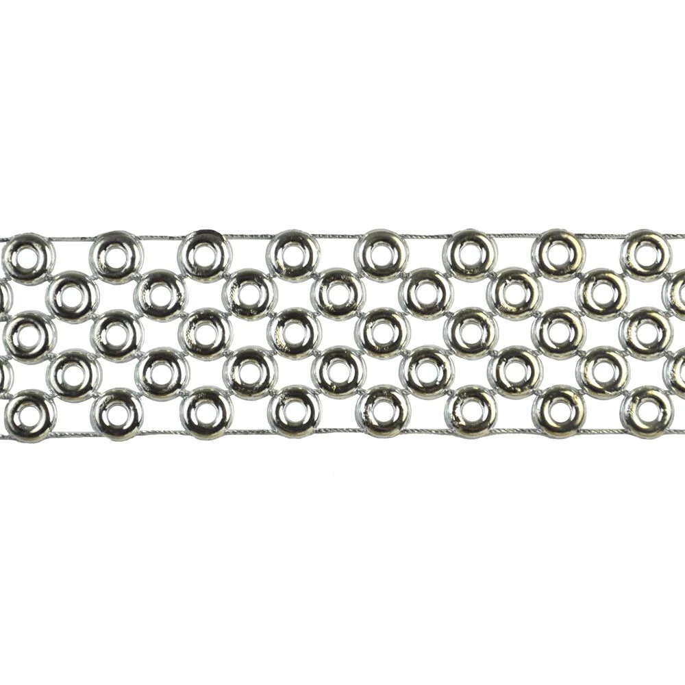 Silver Metal Grommet Trim, 1 1/2-inch X 5 Yards – Designer Chain Link Upholstery & Fashion Trim