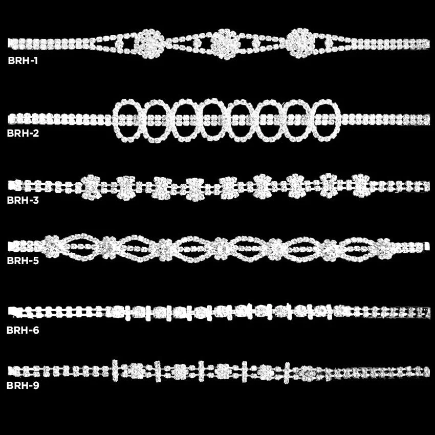 Silver Rhinestone Elastic Headband