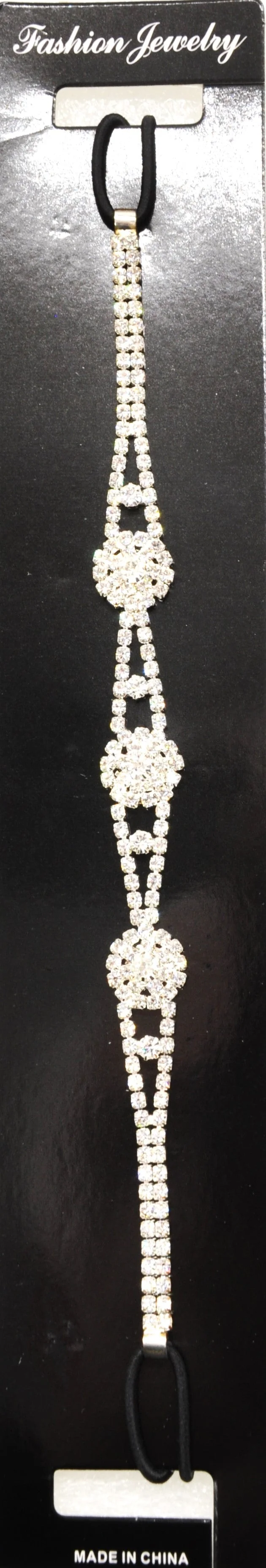 Silver Rhinestone Elastic Headband - Image 3