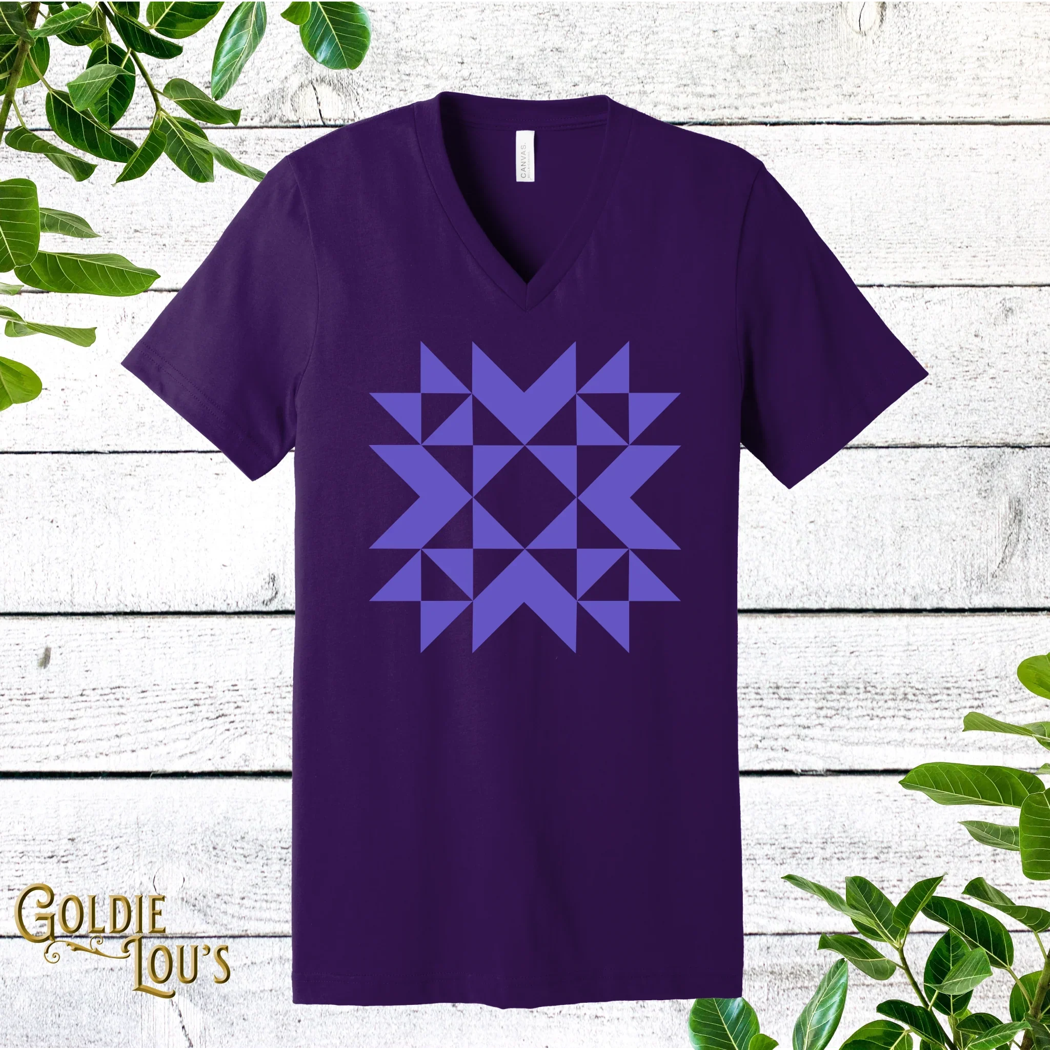 Simple Quilt Block V-Neck T-shirt