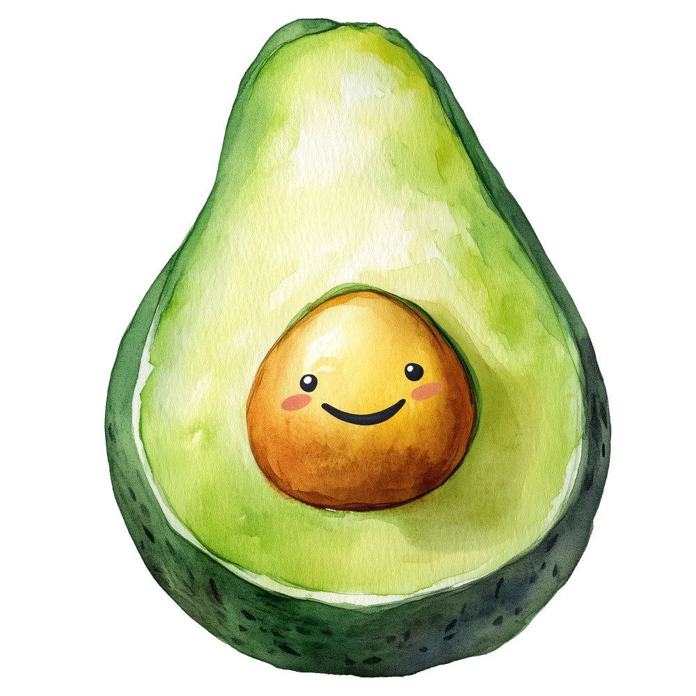 Smiling Avocados Fabric Panel 2