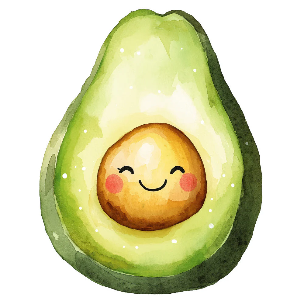 Smiling Avocados Fabric Panel 3