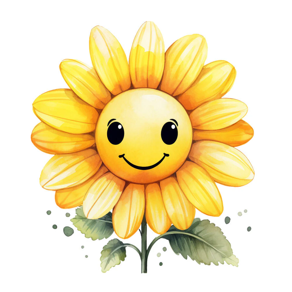 Smiling Flowers Fabric Panel 2