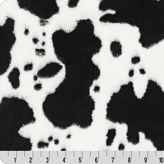 Snow/Black Luxe Cuddle Cow 58"/60" Fabric per yard