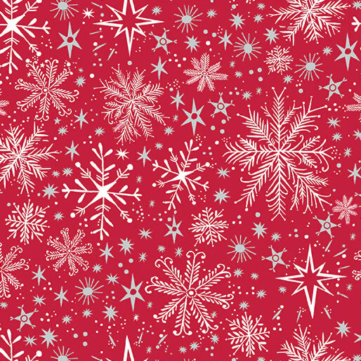 Snow Frost Red Cotton 44"/45" Fabric Per Yard