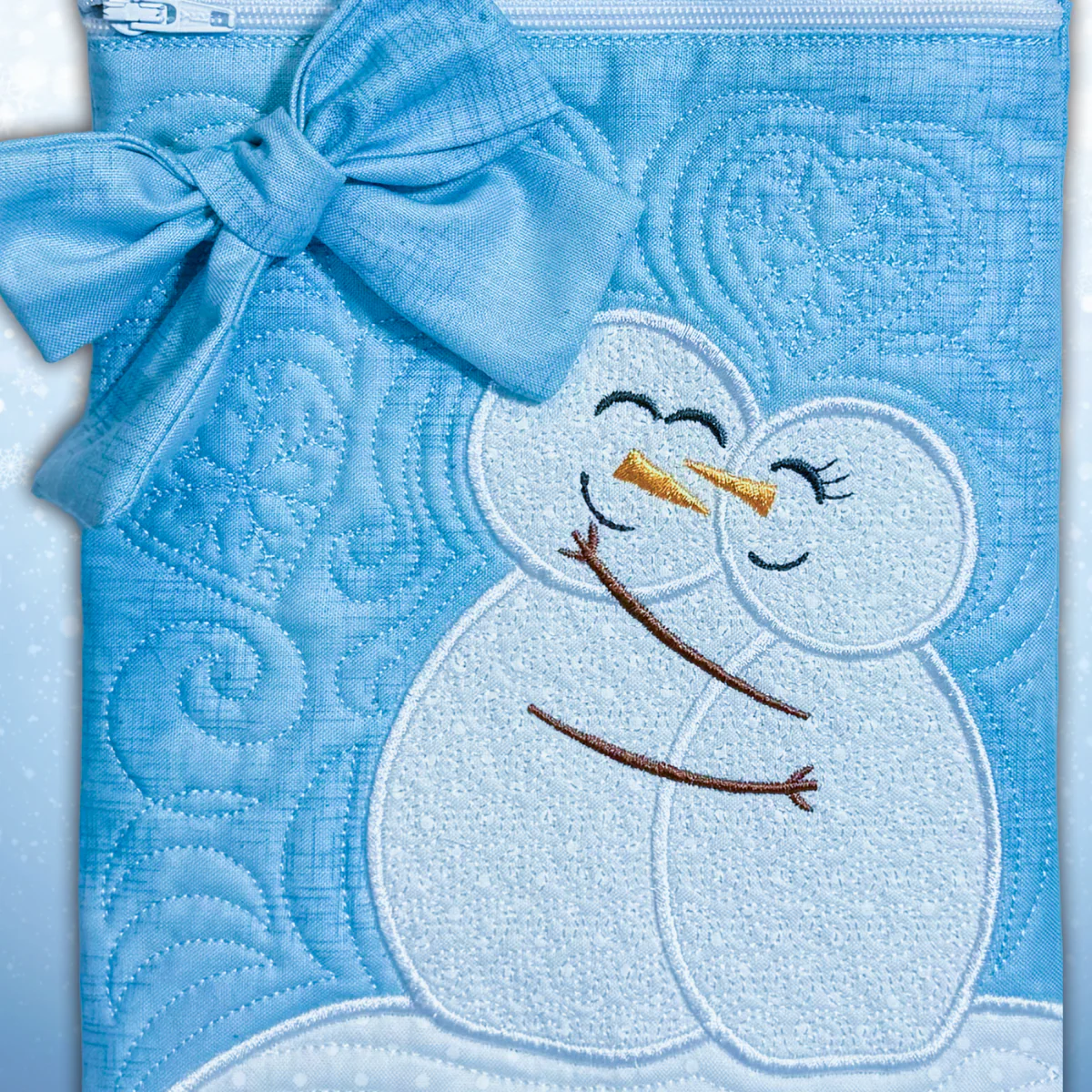 Snow in Love Crossbody Bag In-the-Hoop Machine Embroidery Design Pickle Pie Designs - Image 2