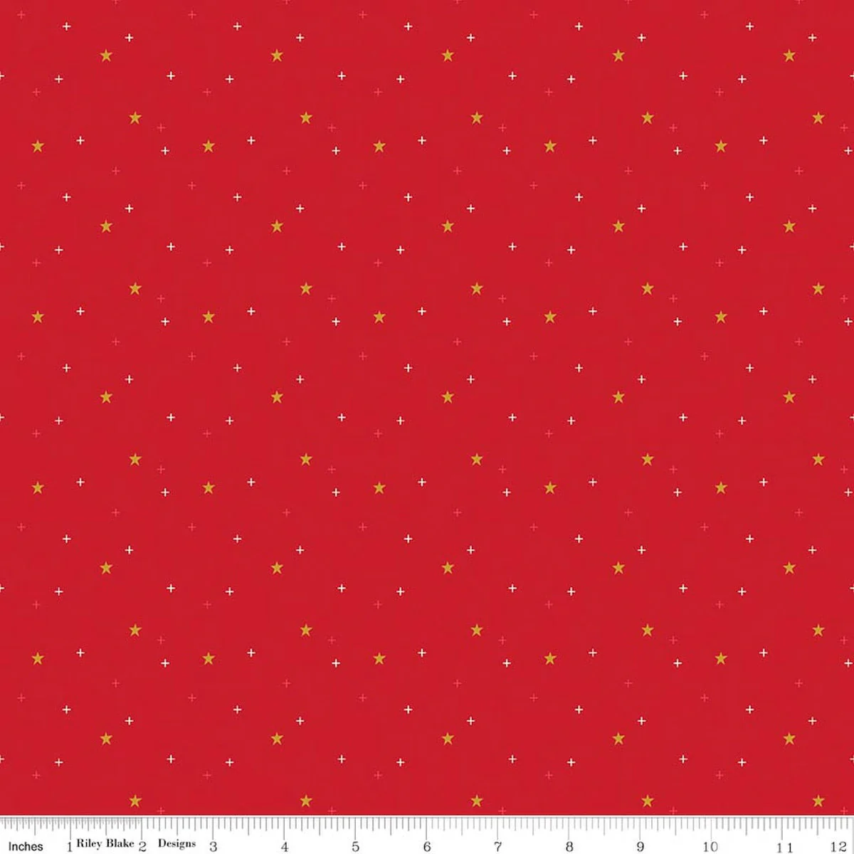Sparkler Star Schoolhouse 44"/45" Cotton Fabric Per Yard
