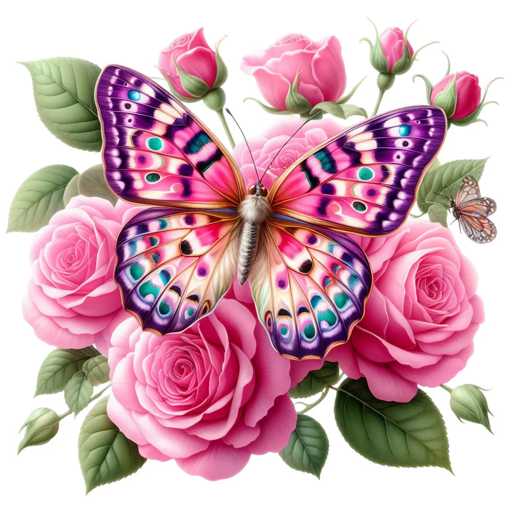 Spring Flowers and Butterflies Fabric Panel 15