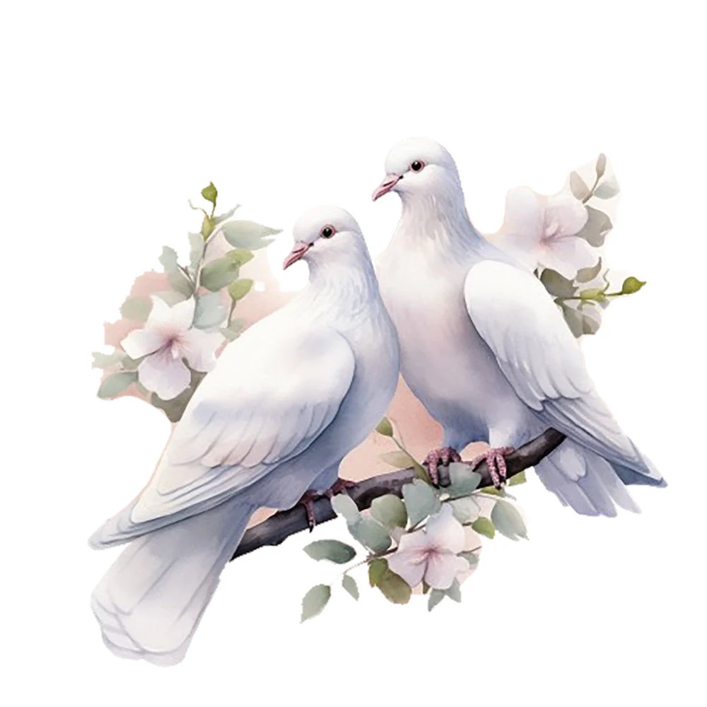 Spring White Doves Fabric Panel 11