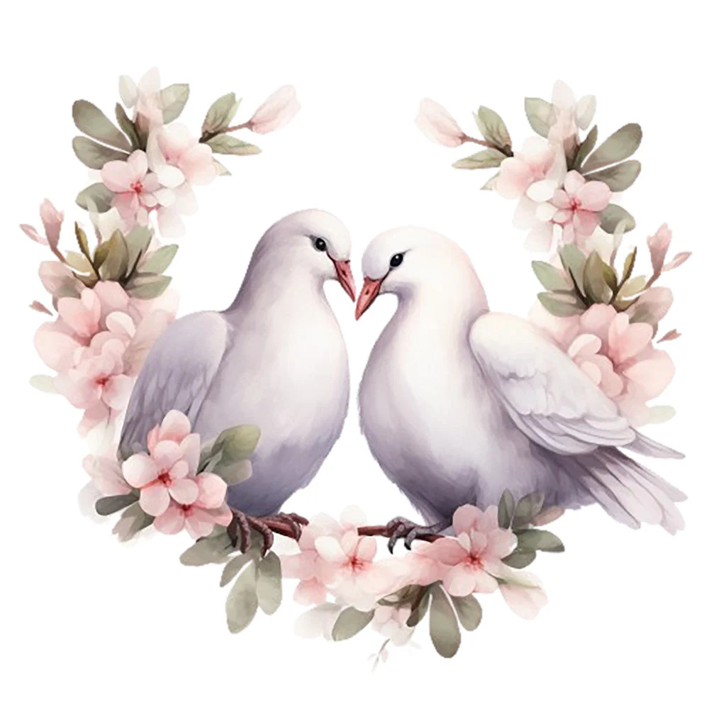 Spring White Doves Fabric Panel 13