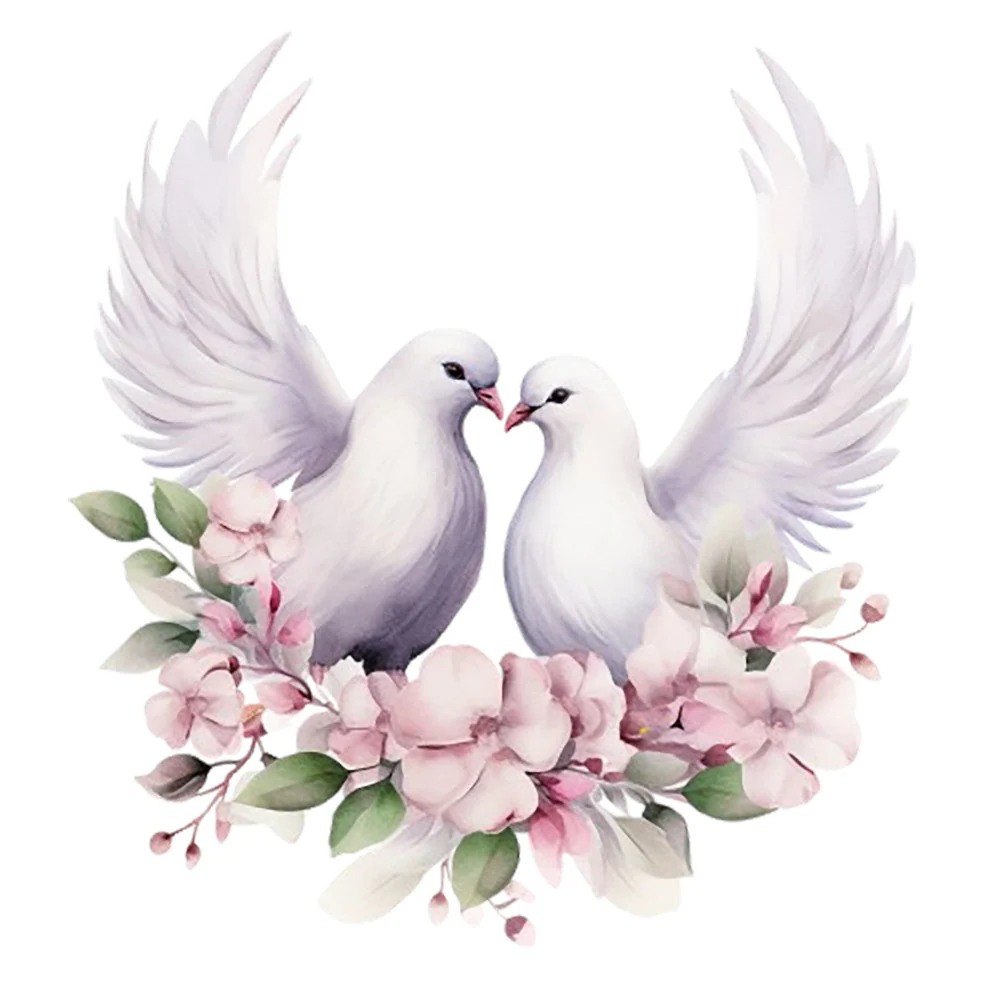 Spring White Doves Fabric Panel 14