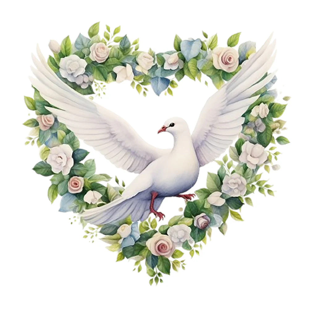 Spring White Doves Fabric Panel 9