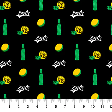 Sprite Black 44"/45" Fabric Per Yard