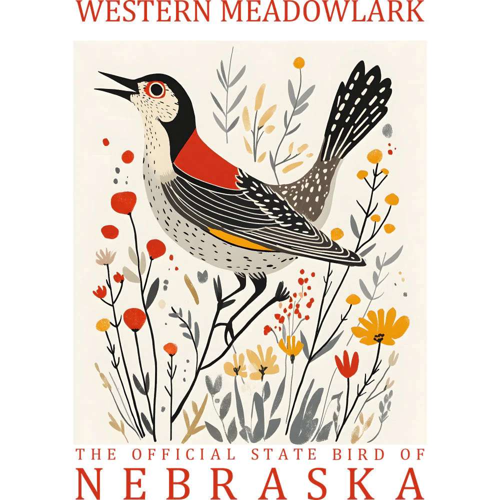 State Bird Poster Fabric Panel 42