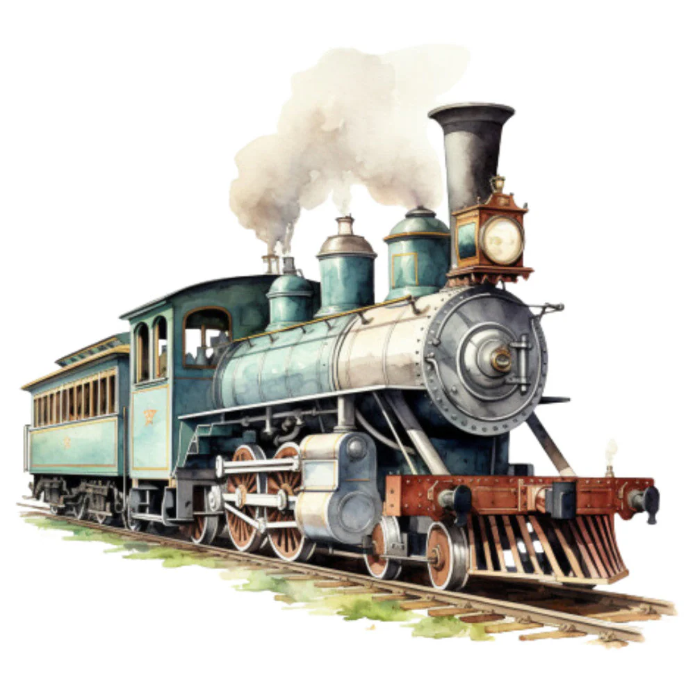 Steam Engine Train Fabric Panel 18