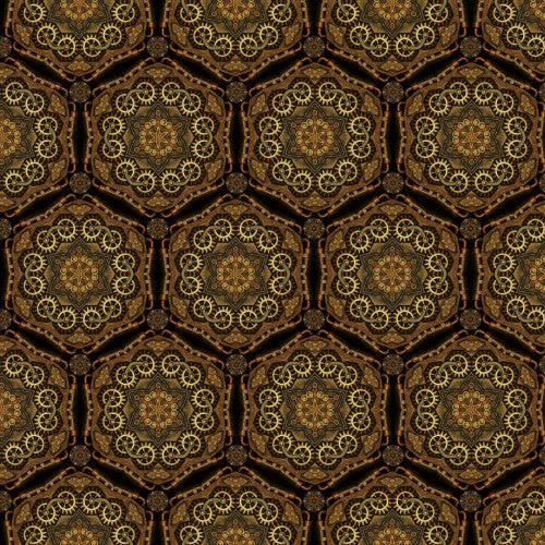 Steampunk Menagerie Gear Stars Cotton 44"/45" Fabric Per Yard