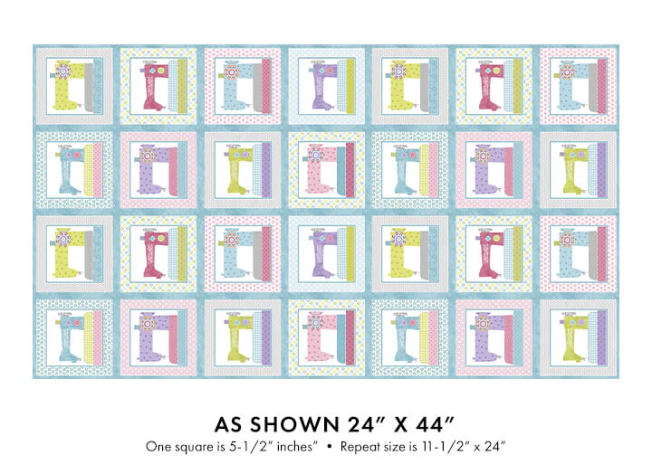 Stitch Garden - Squares - Panel (24"x44")