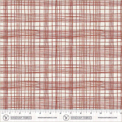 String Theory Plaid Pomegranate Cotton 43/44 Fabric Per Yard