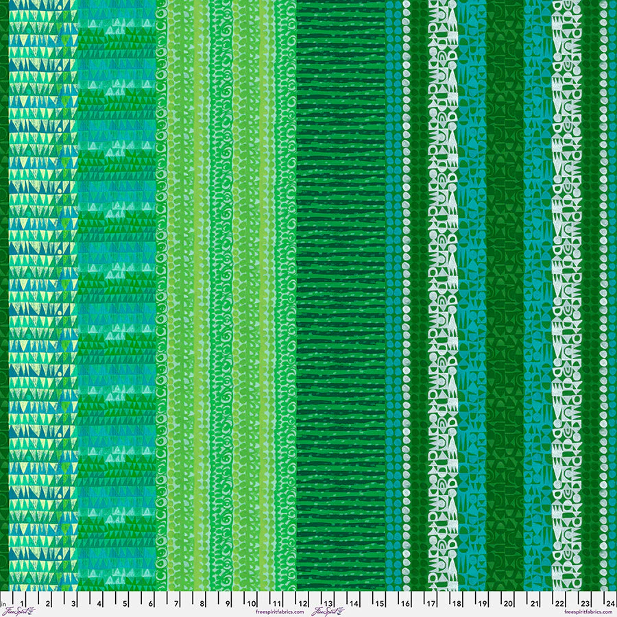 Stripes Sea Green Cotton 44"/45" Fabric Per Yard