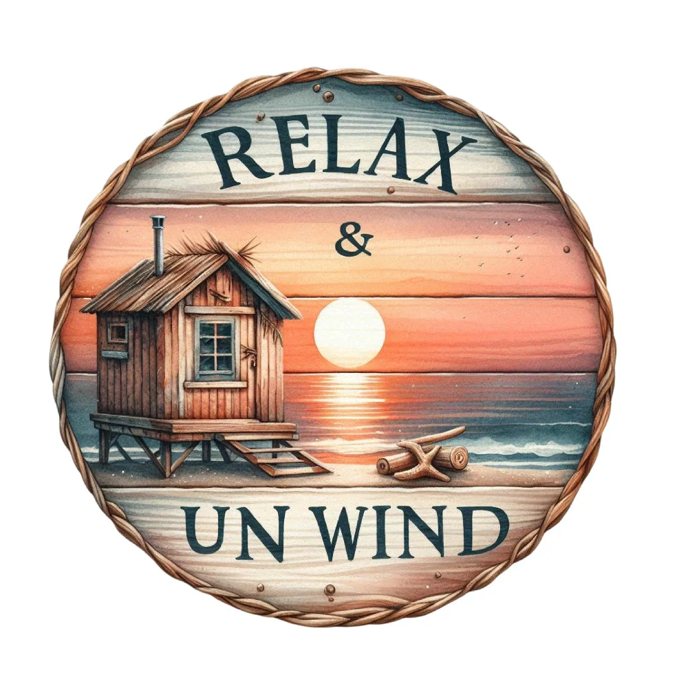 Summer Beach Round Fabric Panel 24