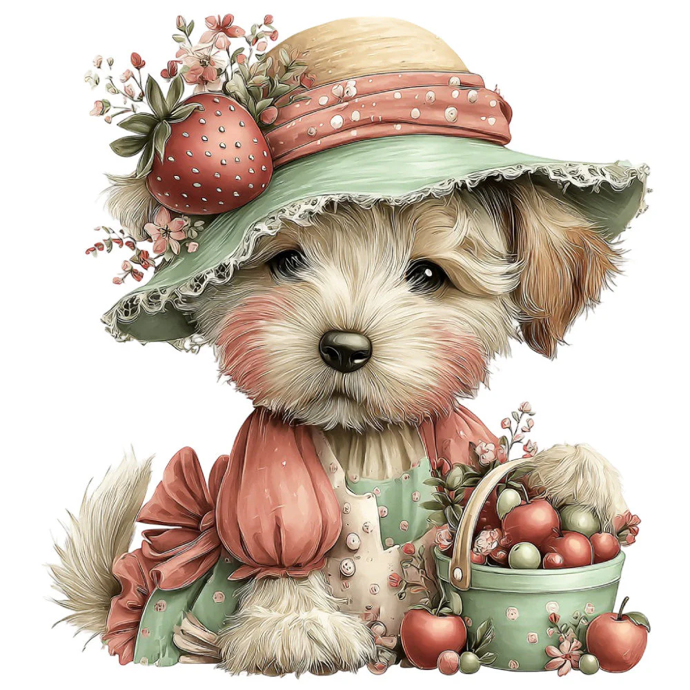 Summer Fruit Basket Animals Fabric Panel 9