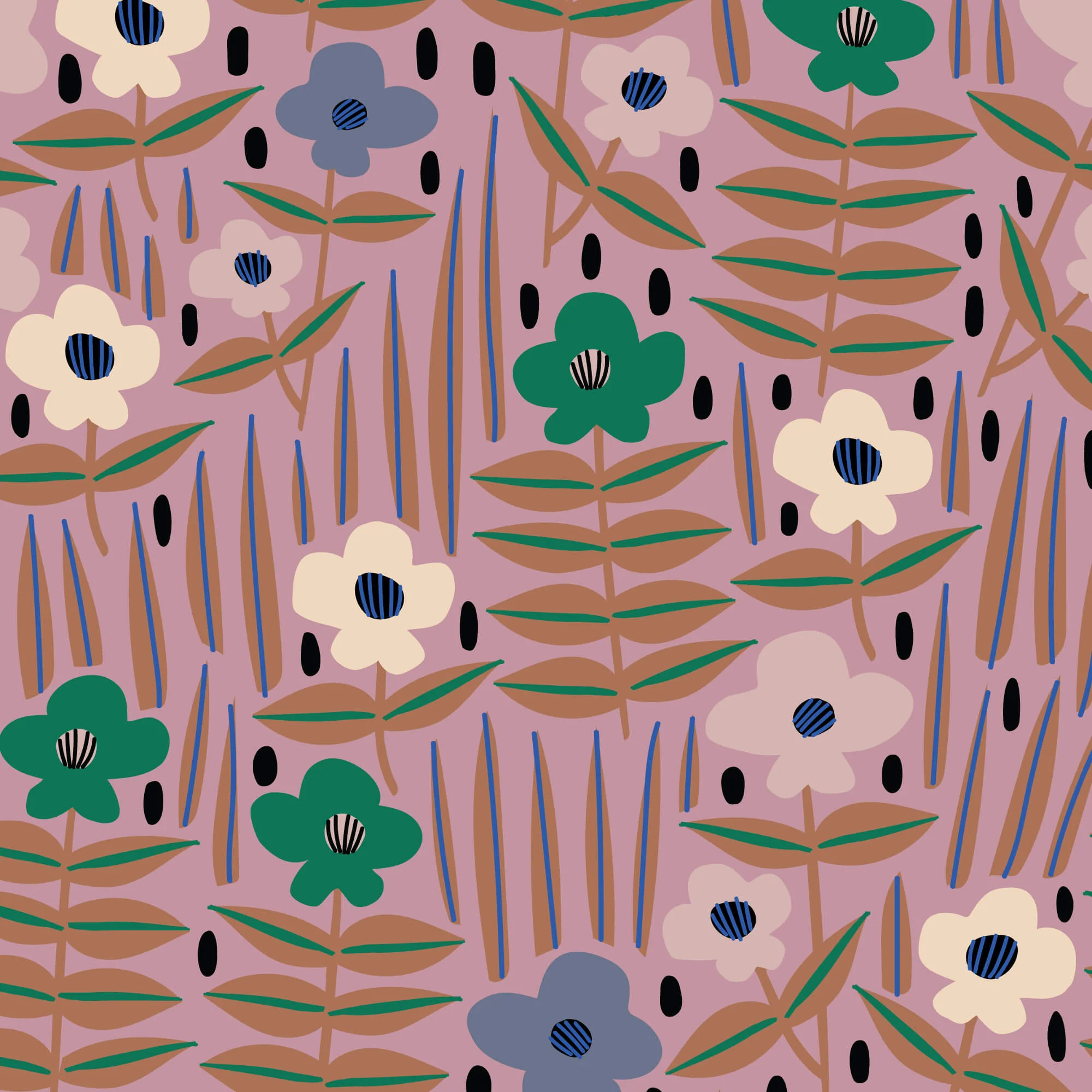 Sun Seed Moon - Moonflower 44" / 45" Fabric Per Yard