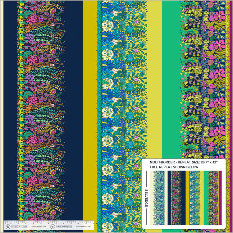 Sunshine Hedgerow Multi High Density Cotton 44"/45" Fabric Per Yard