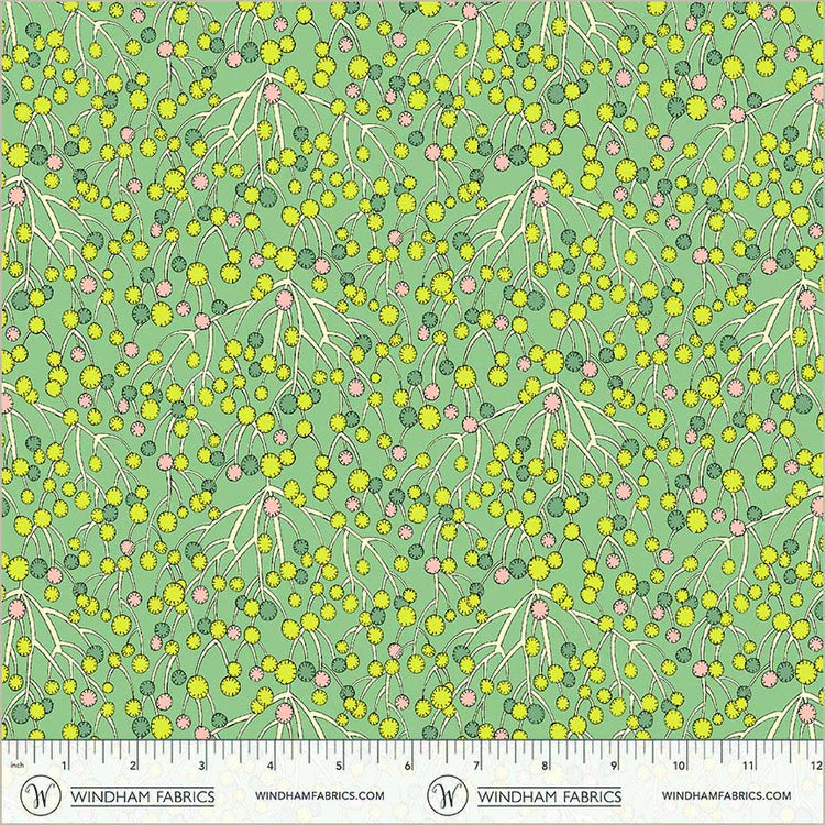 Sunshine Huckleberry Mint High Density Cotton 44"/45" Fabric Per Yard