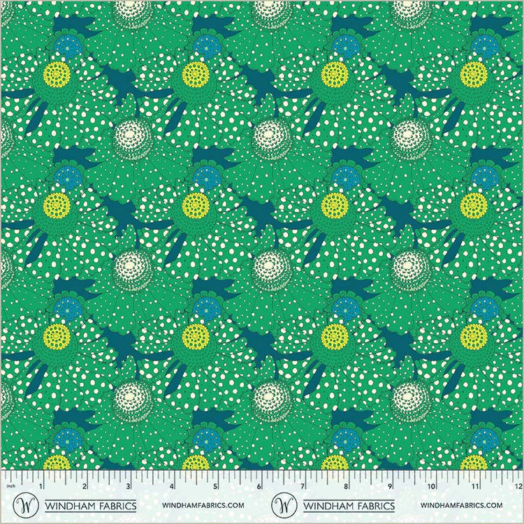 Sunshine Polka flower Chlorophyll High Density Cotton 44"/45" Fabric Per Yard