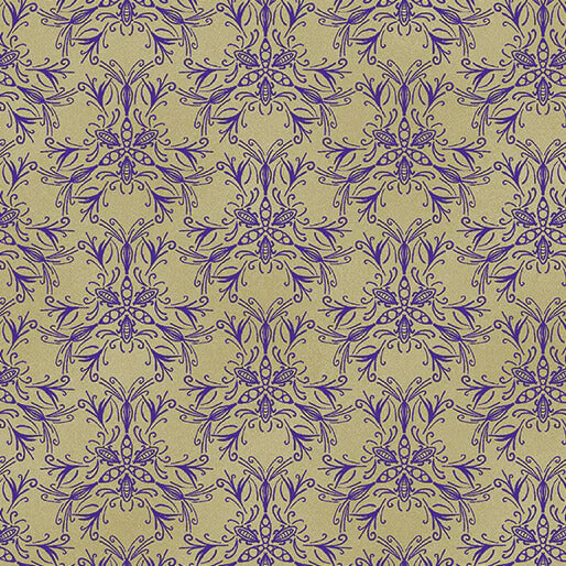 Swarm Purple/Chino Ground Works Cotton 44"/45" Fabric Per Yard