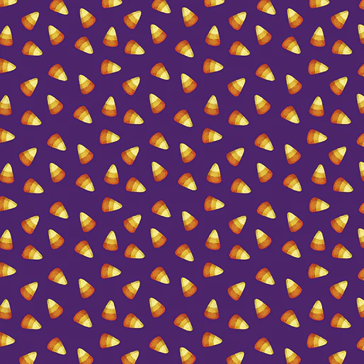 Sweet Candy Corn Purple Cotton 44"/45" Fabric Per Yard