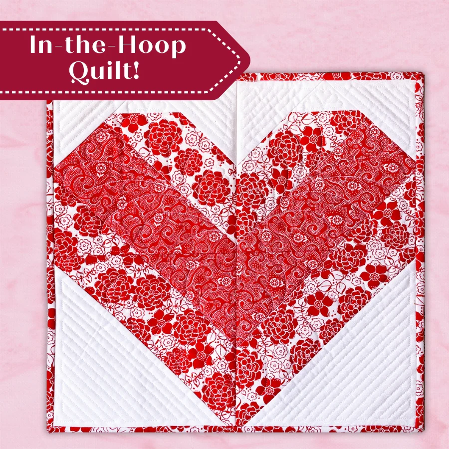 Sweetie Pie Valentine Quilt In-the-Hoop Machine Embroidery Set Pickle Pie Designs